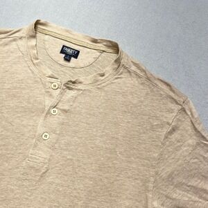 FAHERTY RESERVE Mens‎ T Shirt Beige Short Sleeve Henley Button Neck Size L